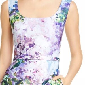 Beautigul flora satin tea length dress. 16